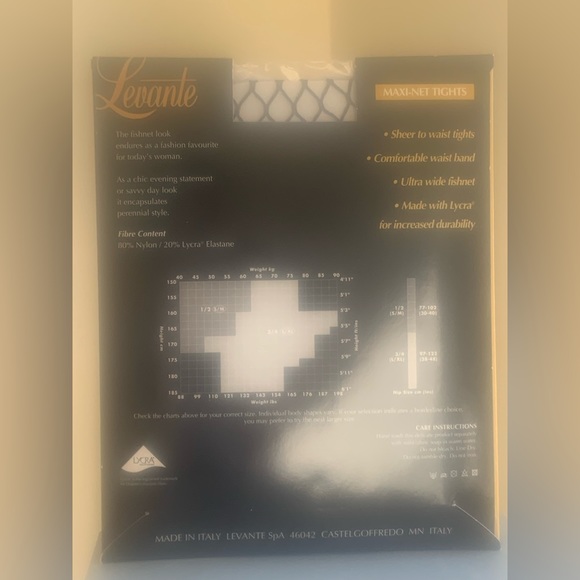 LEVANTE ITALIAN Import Maxi Fish Net Tights-BLACK-SIZE S/M-PRICE FIRM!!! - Picture 3 of 3